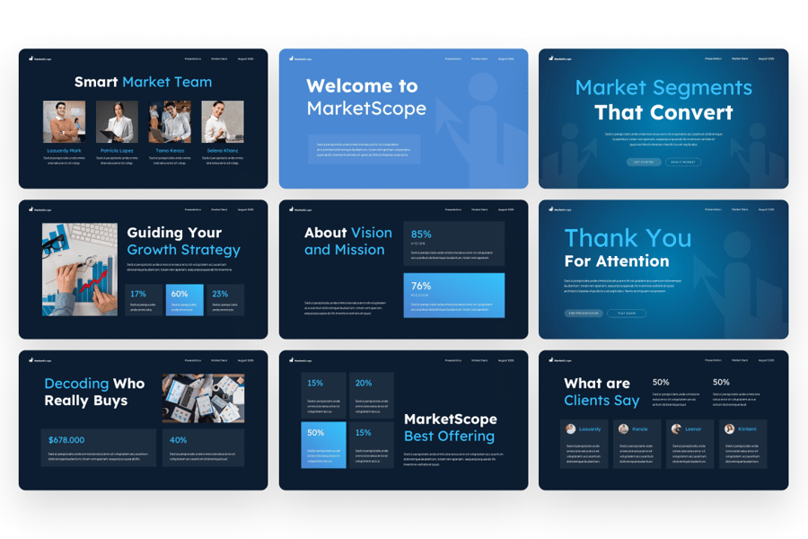 市场点或目标呈现PPT模板 (PPTX)