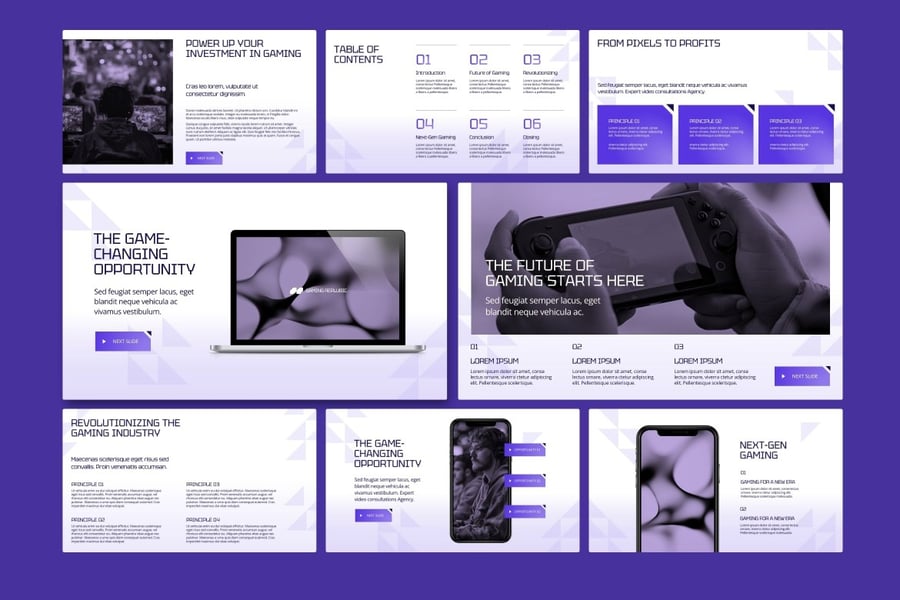 游戏工作室PPT模板 (PPTX)