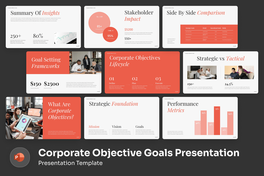 公司客观目标介绍PPT模板 (PPTX)