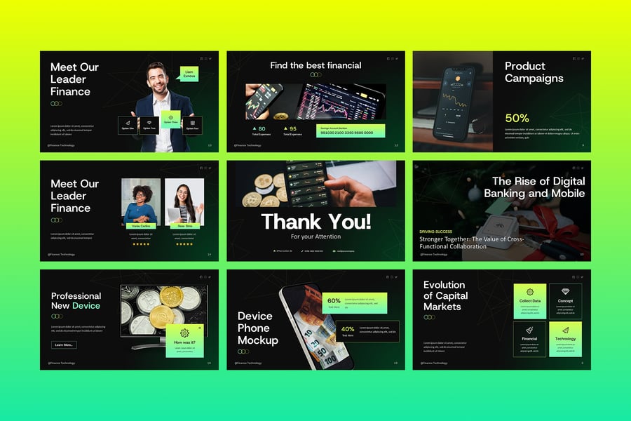 金融科技PPT模板 (PPTX)