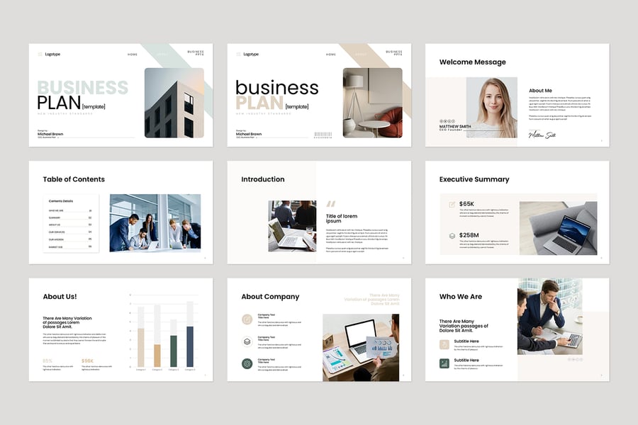 业务计划PPT模板 (PPTX)