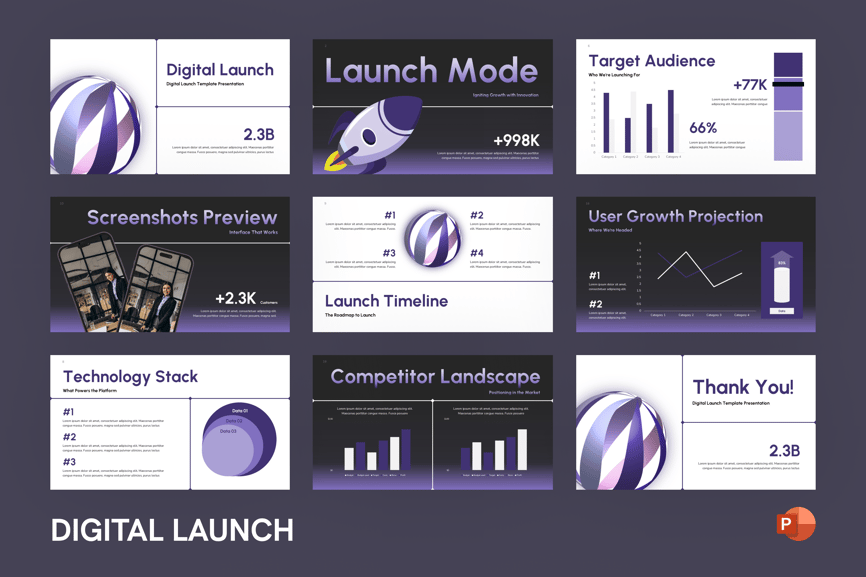 数字发布PPT模板 (PPTX)