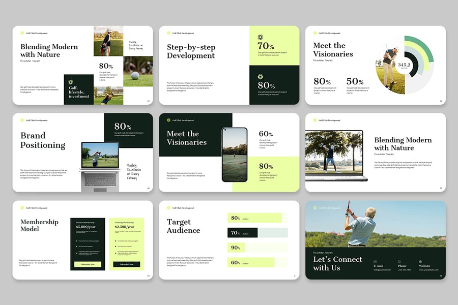 高尔夫运动PPT模板 (PPTX)