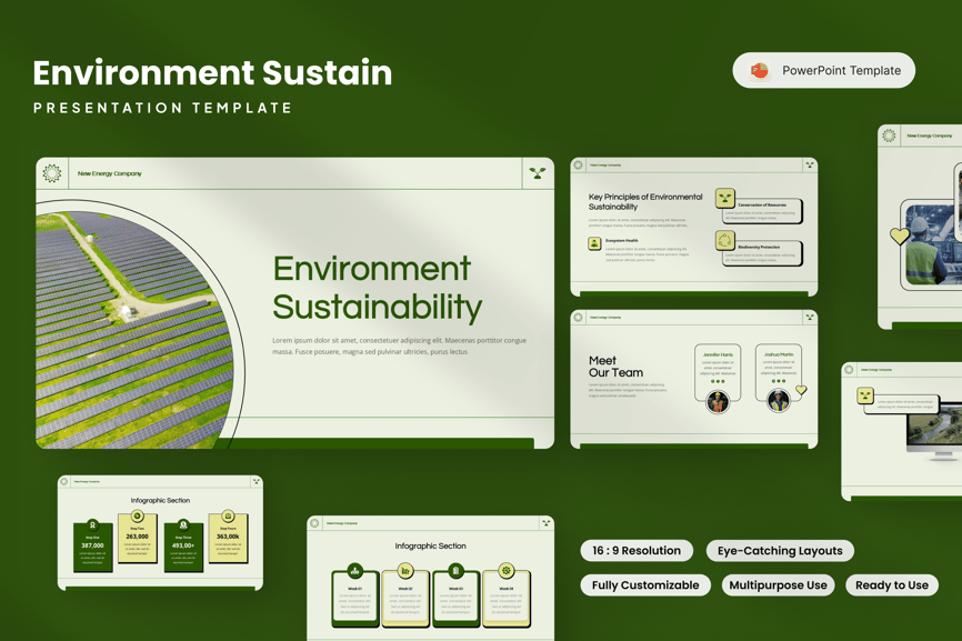 环境可持续性PPT模板 (PPTX)