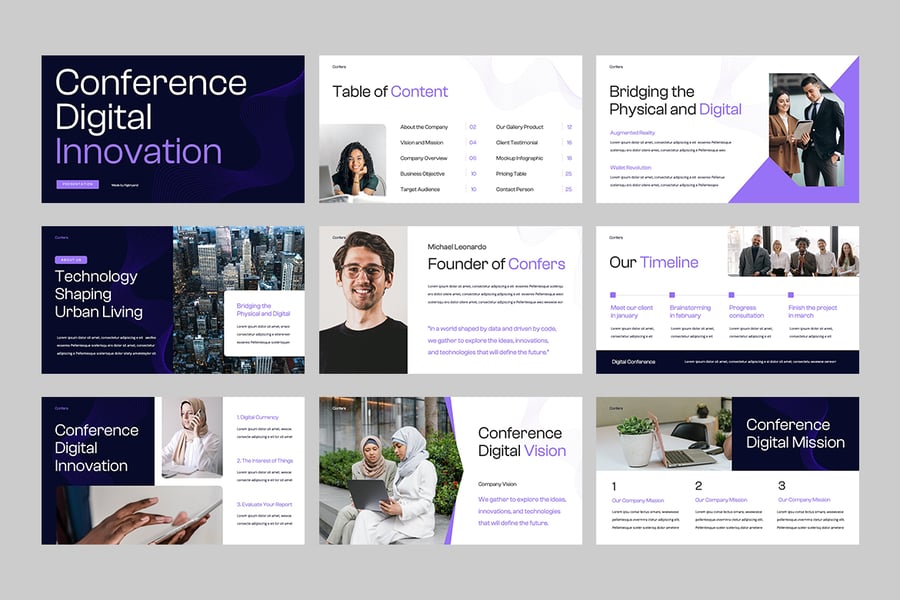 数字会议PPT模板 (PPTX)