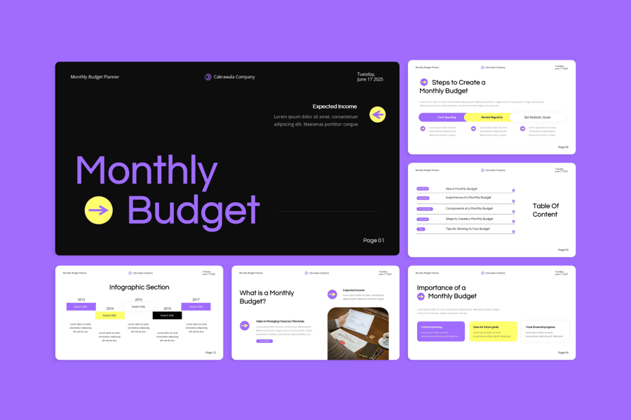 每月预算PPT模板 (PPTX)