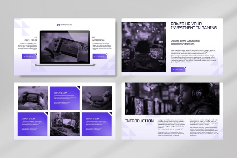 游戏工作室PPT模板 (PPTX)