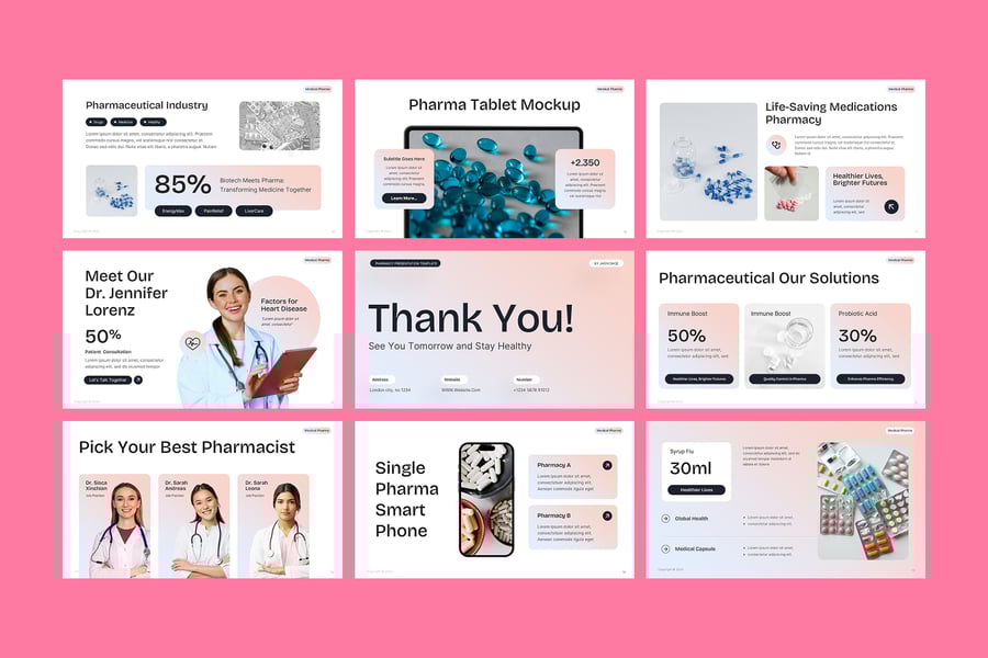 医疗药房PPT模板 (PPTX)