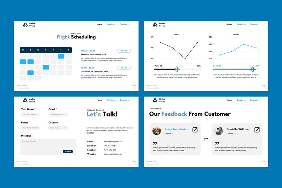 航空公司PPT模板 (PPTX)