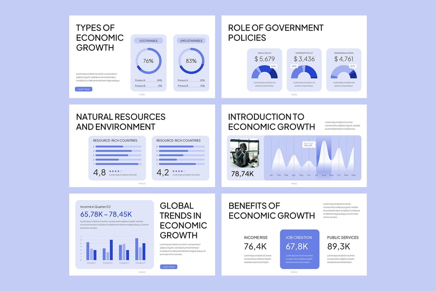 经济增长PPT模板 (PPTX)