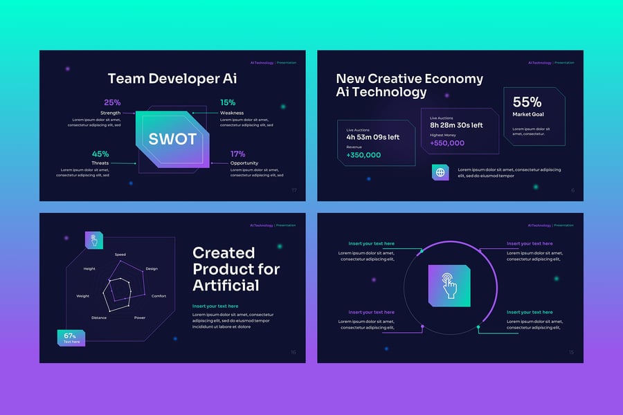 AI技术PPT模板 (PPTX)