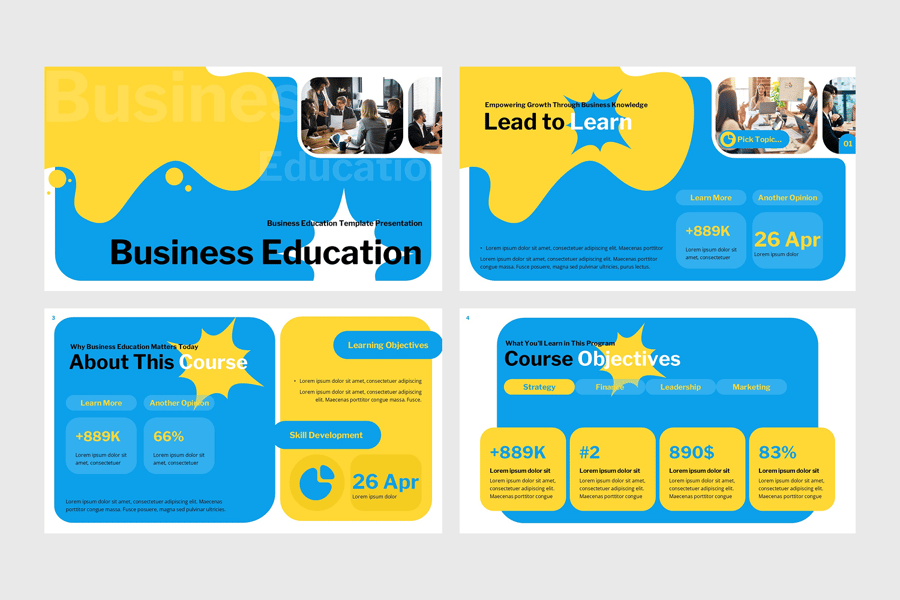 商业教育PPT模板 (PPTX)