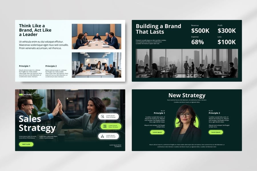 绿色销售策略PPT模板 (PPTX)