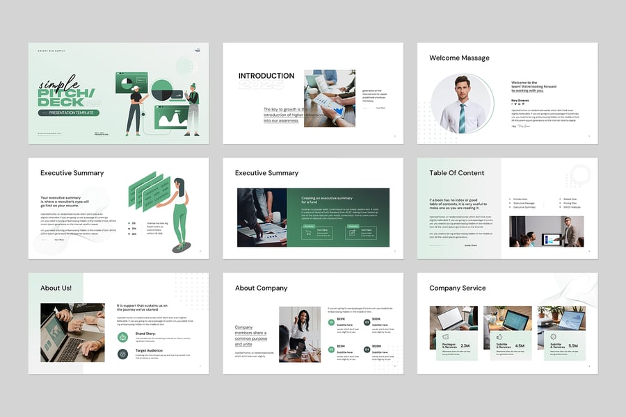 简单的螺距商业计划PPT模板 (PPTX)