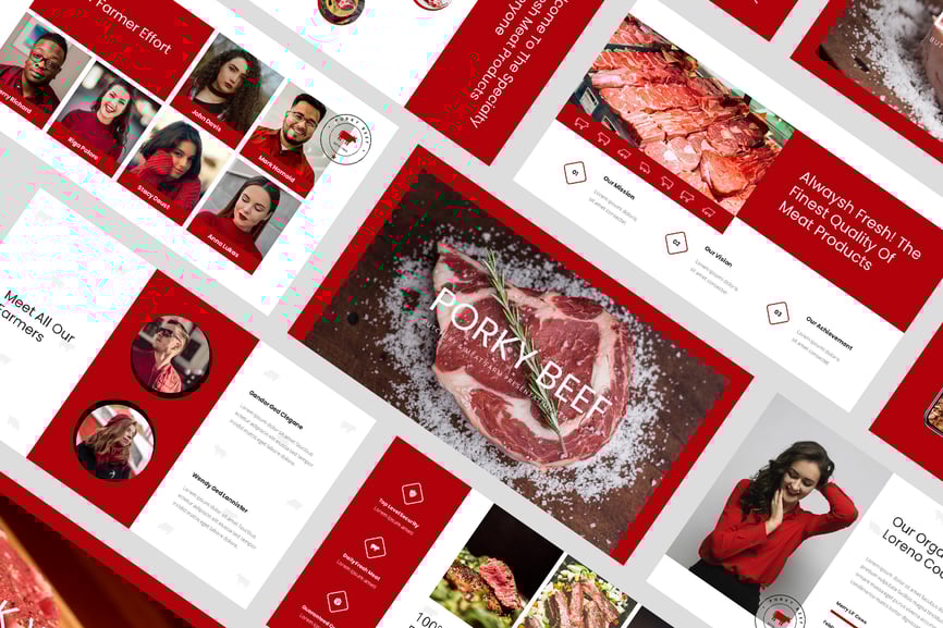 屠夫和肉类农场PPT模板 (PPTX)