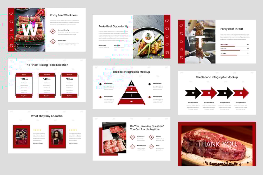 屠夫和肉类农场PPT模板 (PPTX)