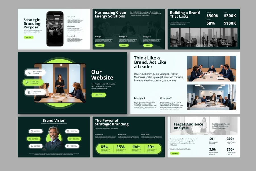 绿色销售策略PPT模板 (PPTX)