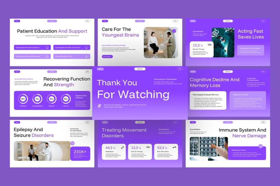 神经科医生PPT模板 (PPTX)