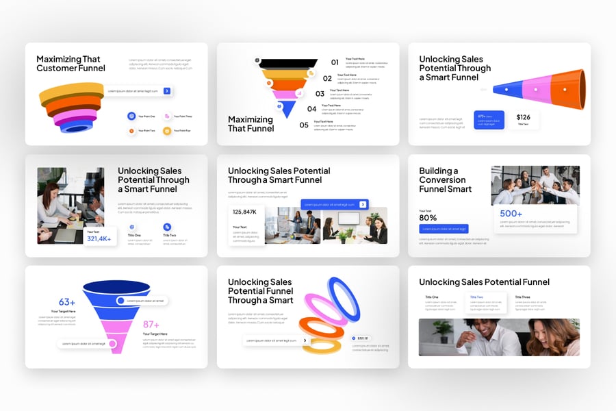 业务渠道图PPT模板 (PPTX)