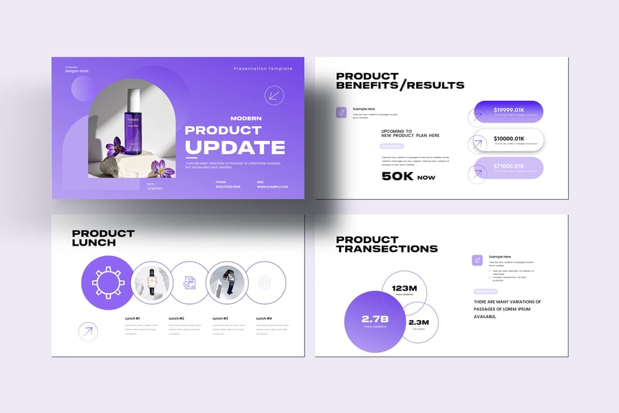 现代产品更新演示PPT模板 (PPTX)