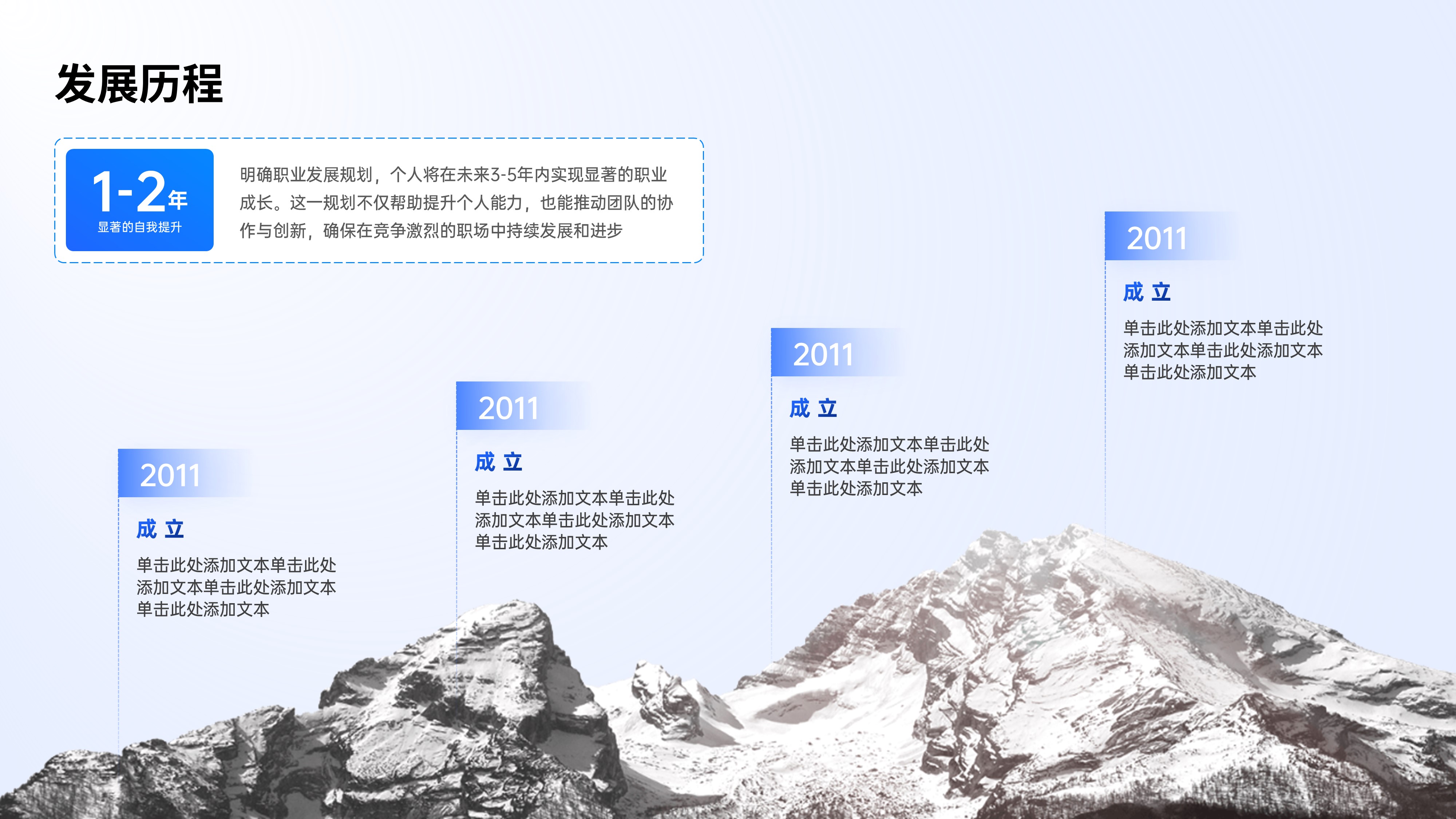 时间轴发展历程项目流程PPT模板