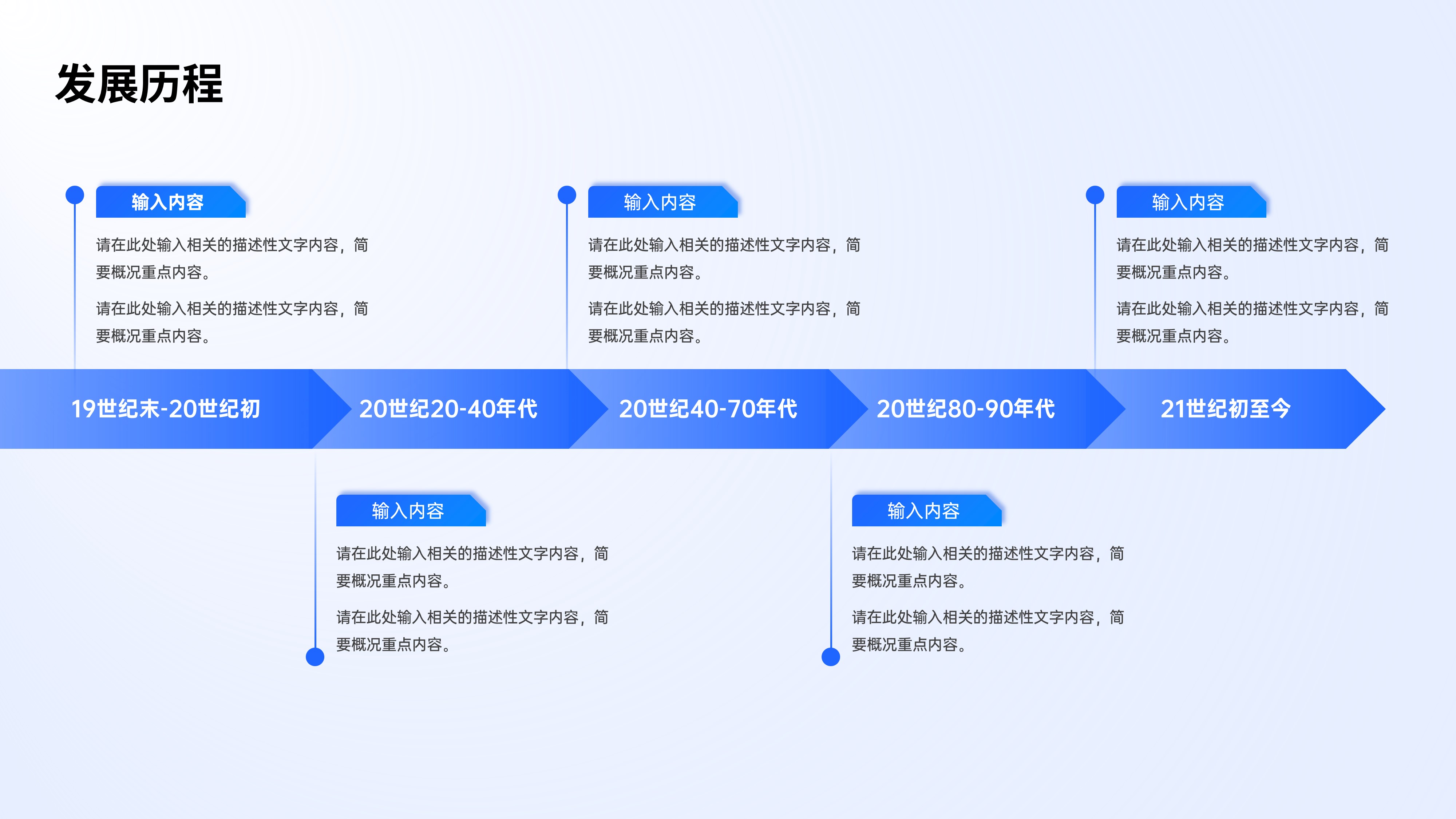 时间轴发展历程项目流程PPT模板