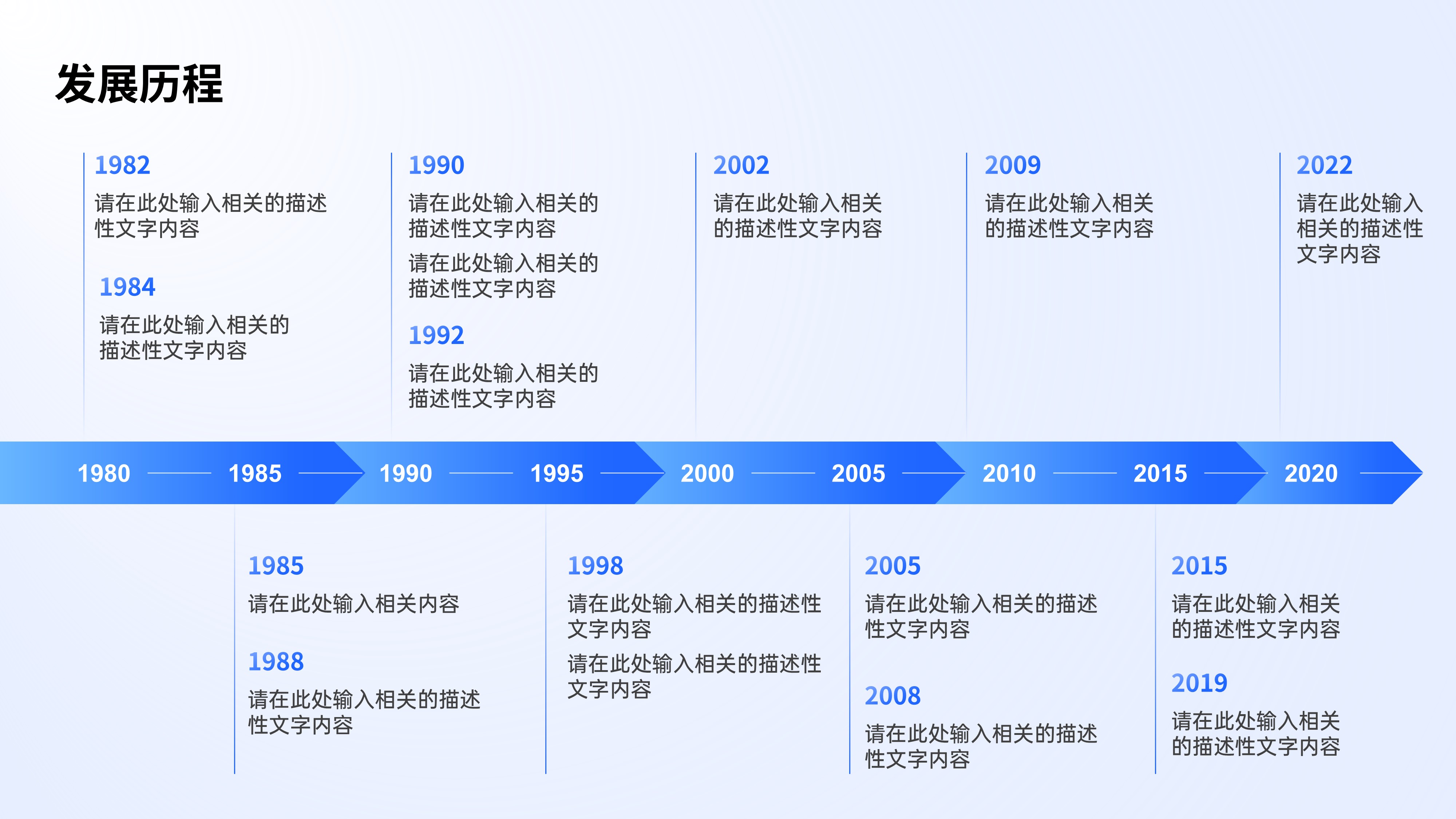 时间轴发展历程项目流程PPT模板