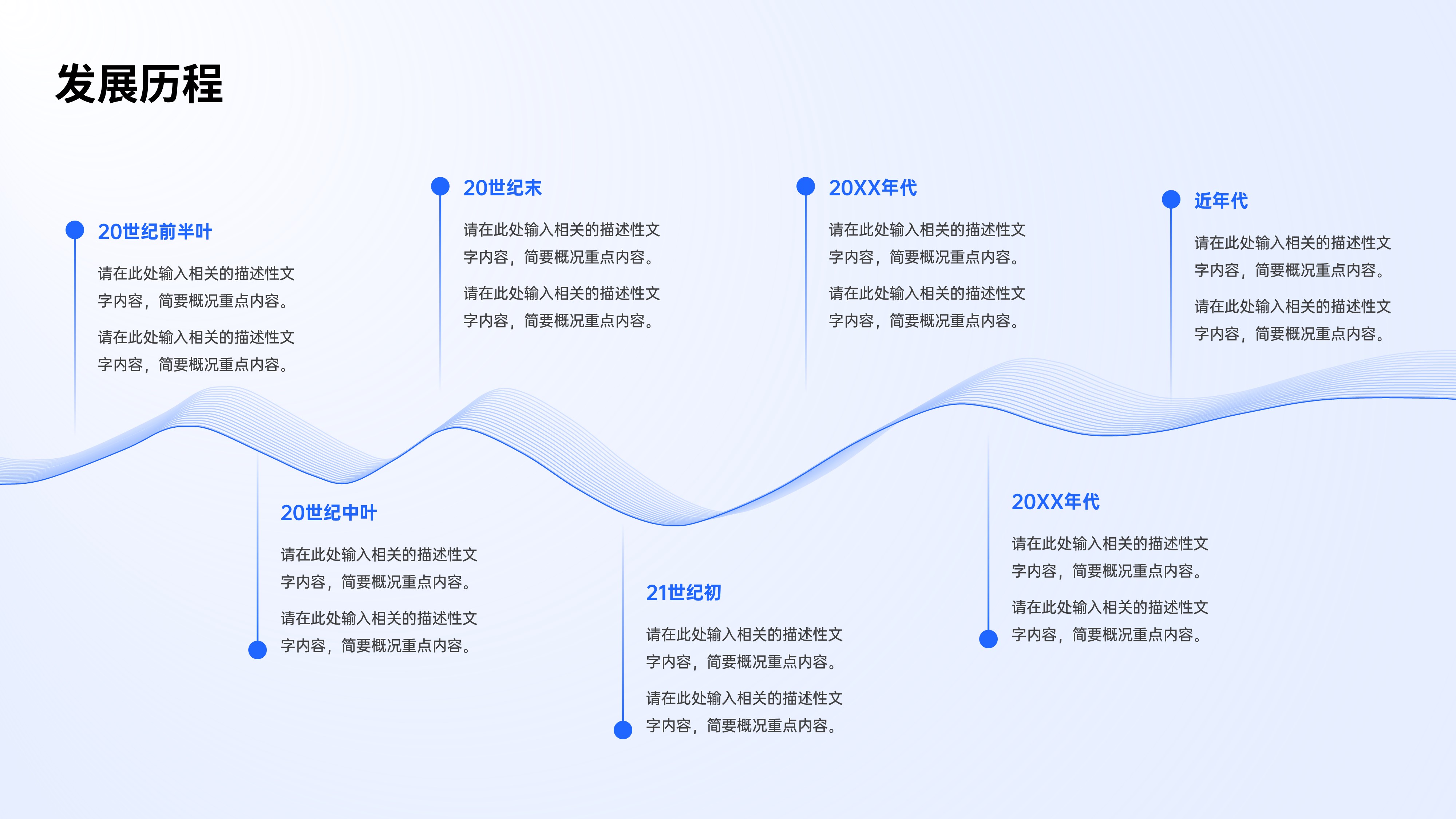 时间轴发展历程项目流程PPT模板
