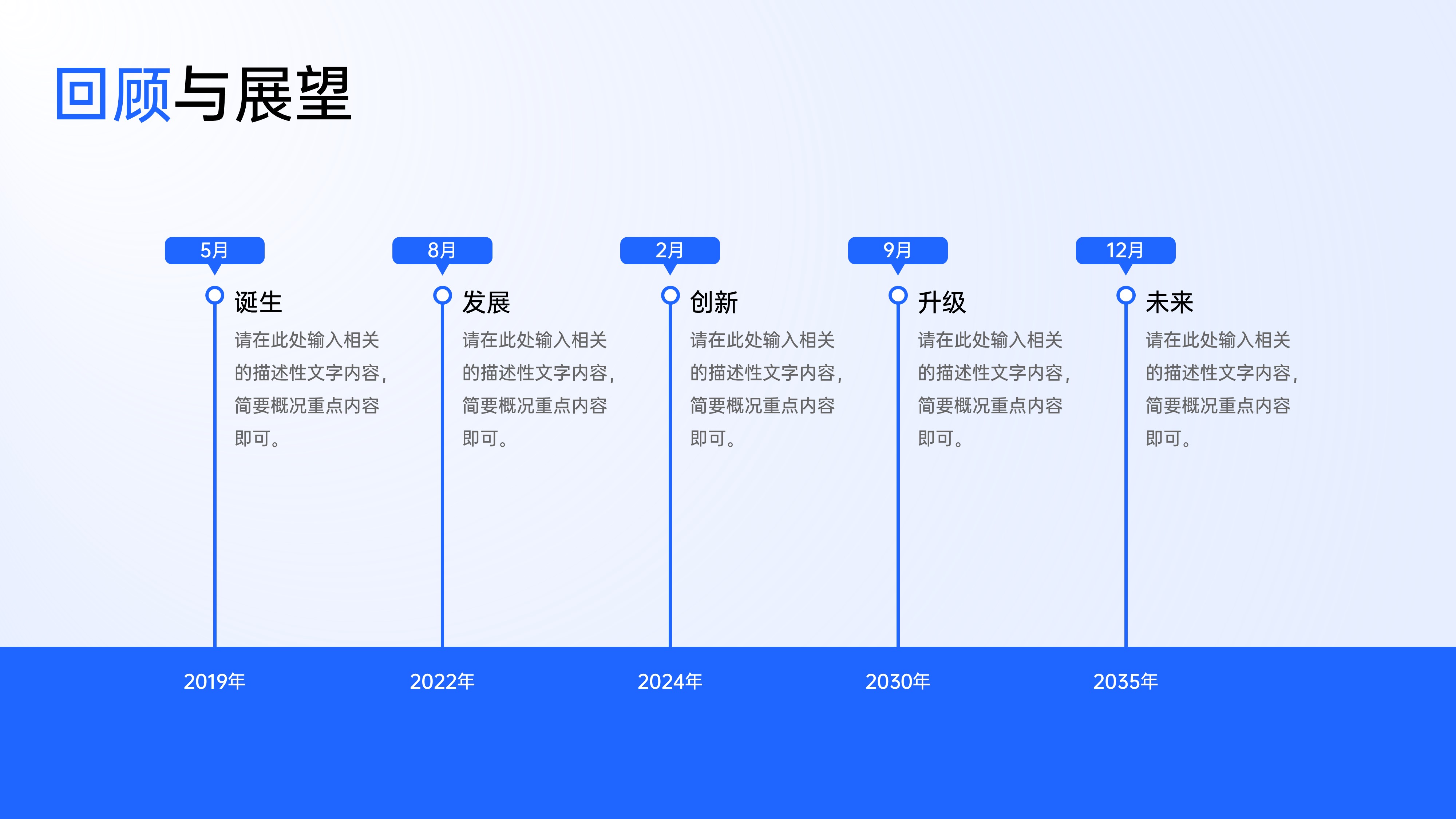 时间轴发展历程项目流程PPT模板