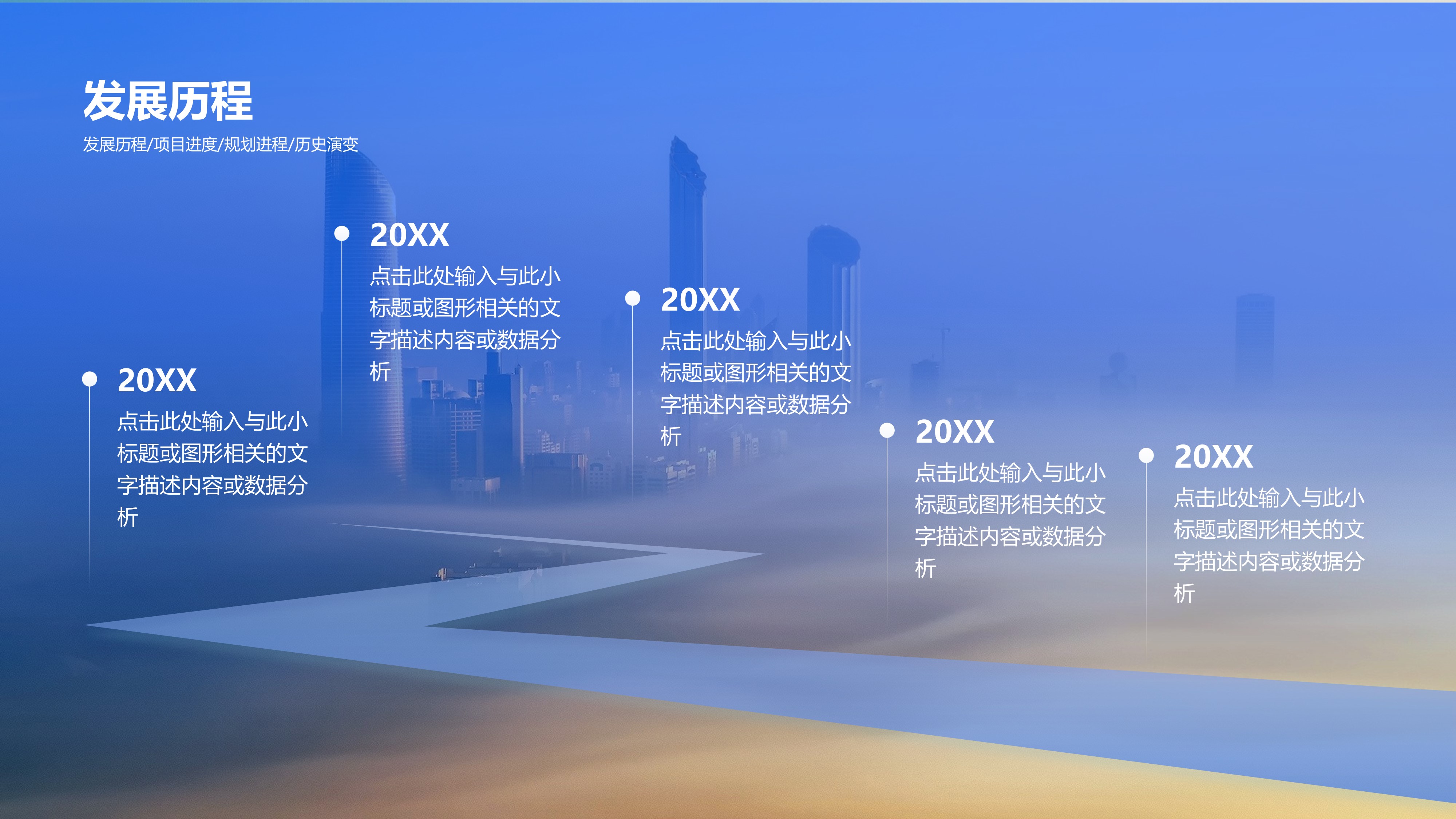 时间轴发展历程项目流程PPT模板