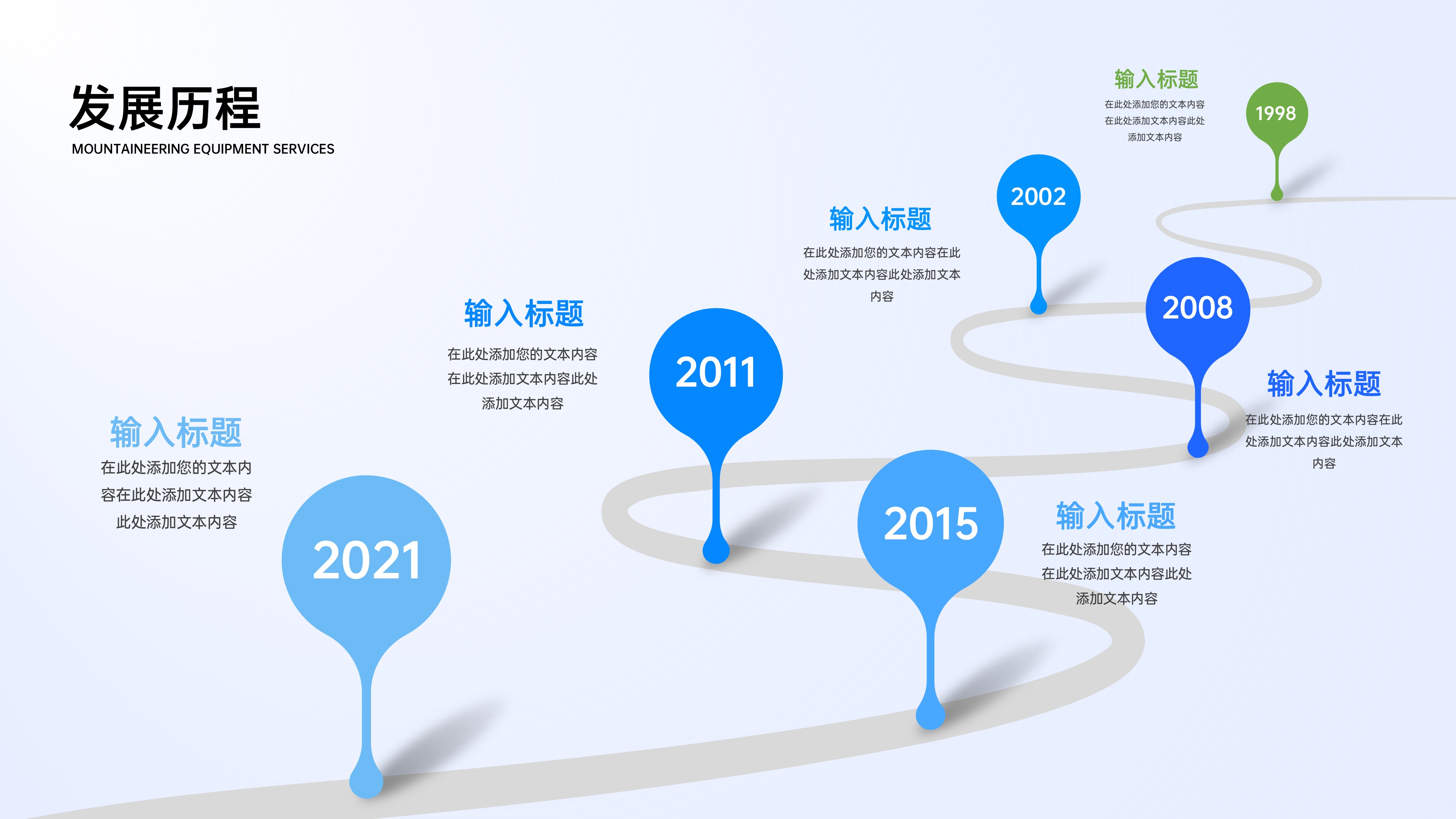 时间轴发展历程项目流程PPT模板