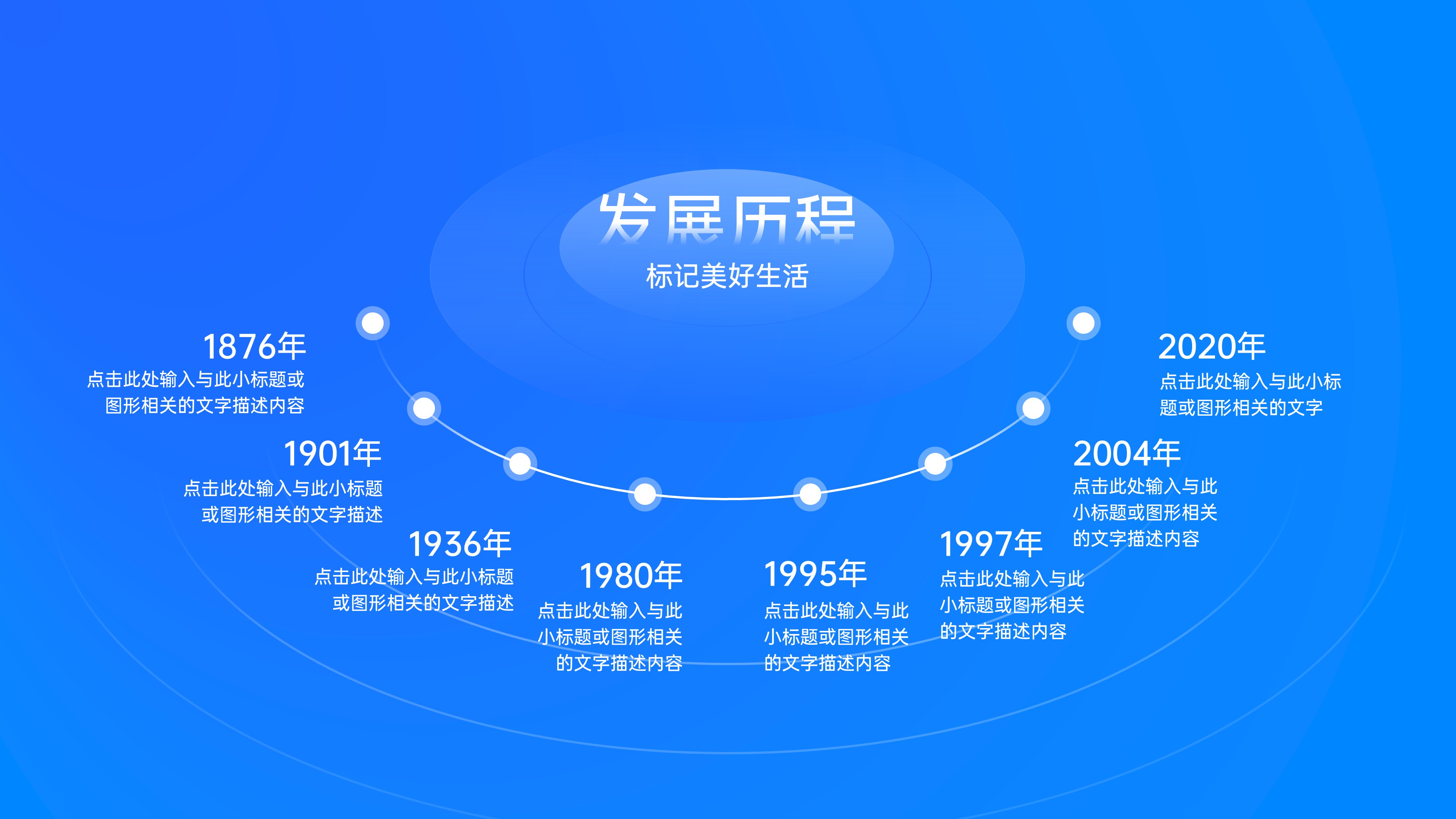 时间轴发展历程项目流程PPT模板