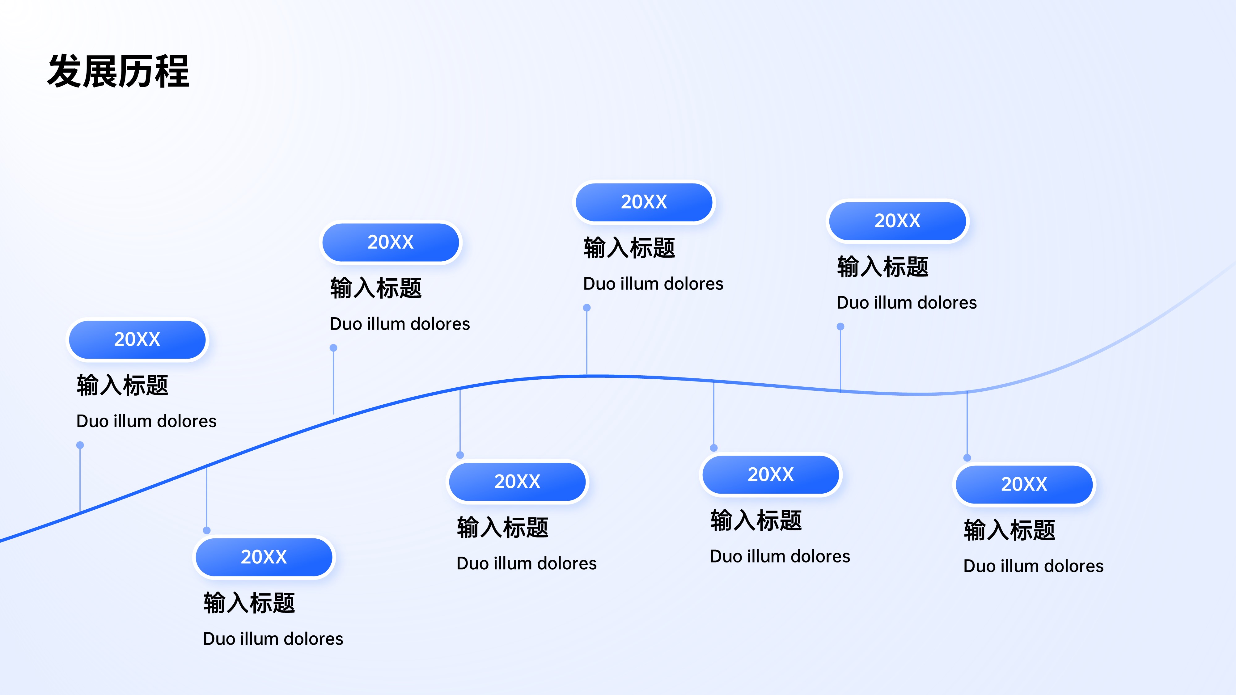 时间轴发展历程项目流程PPT模板