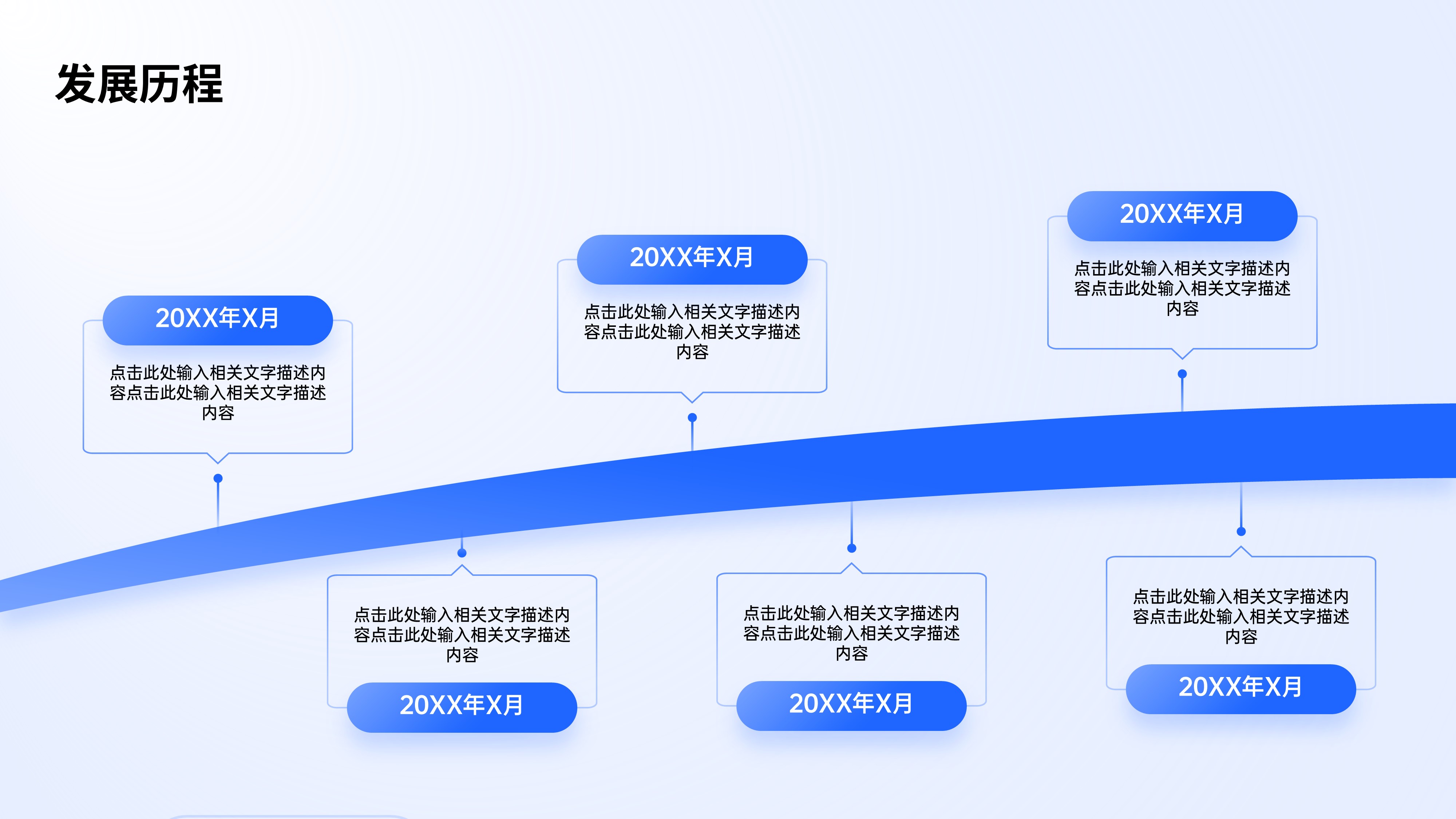 时间轴发展历程项目流程PPT模板