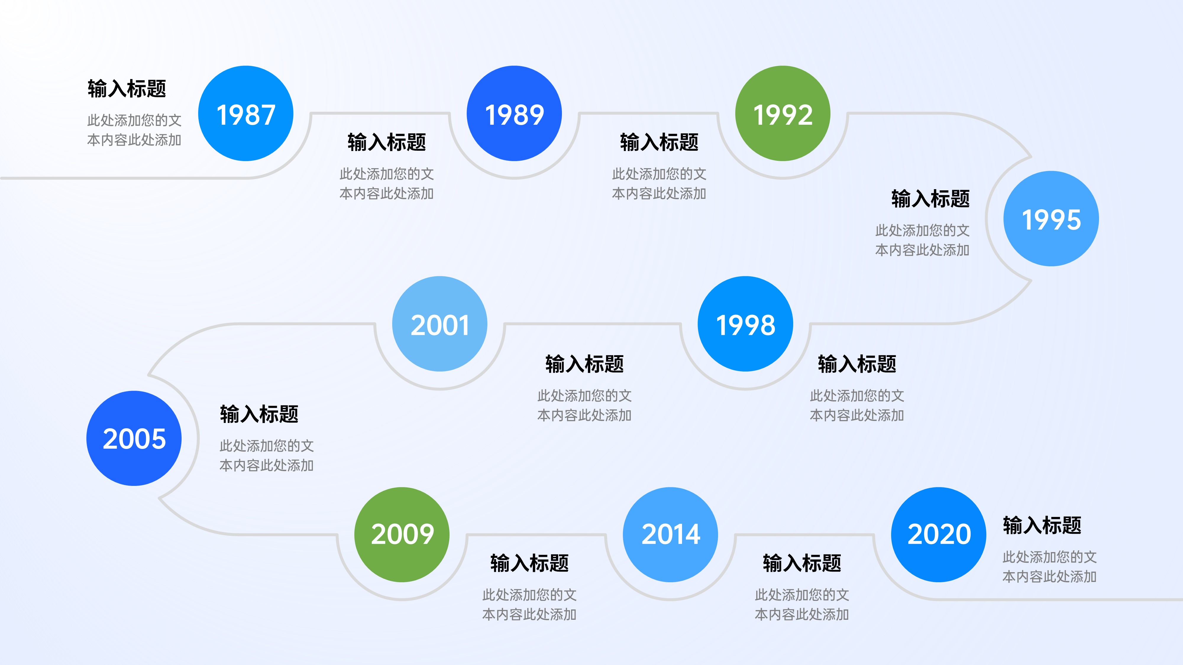时间轴发展历程项目流程PPT模板