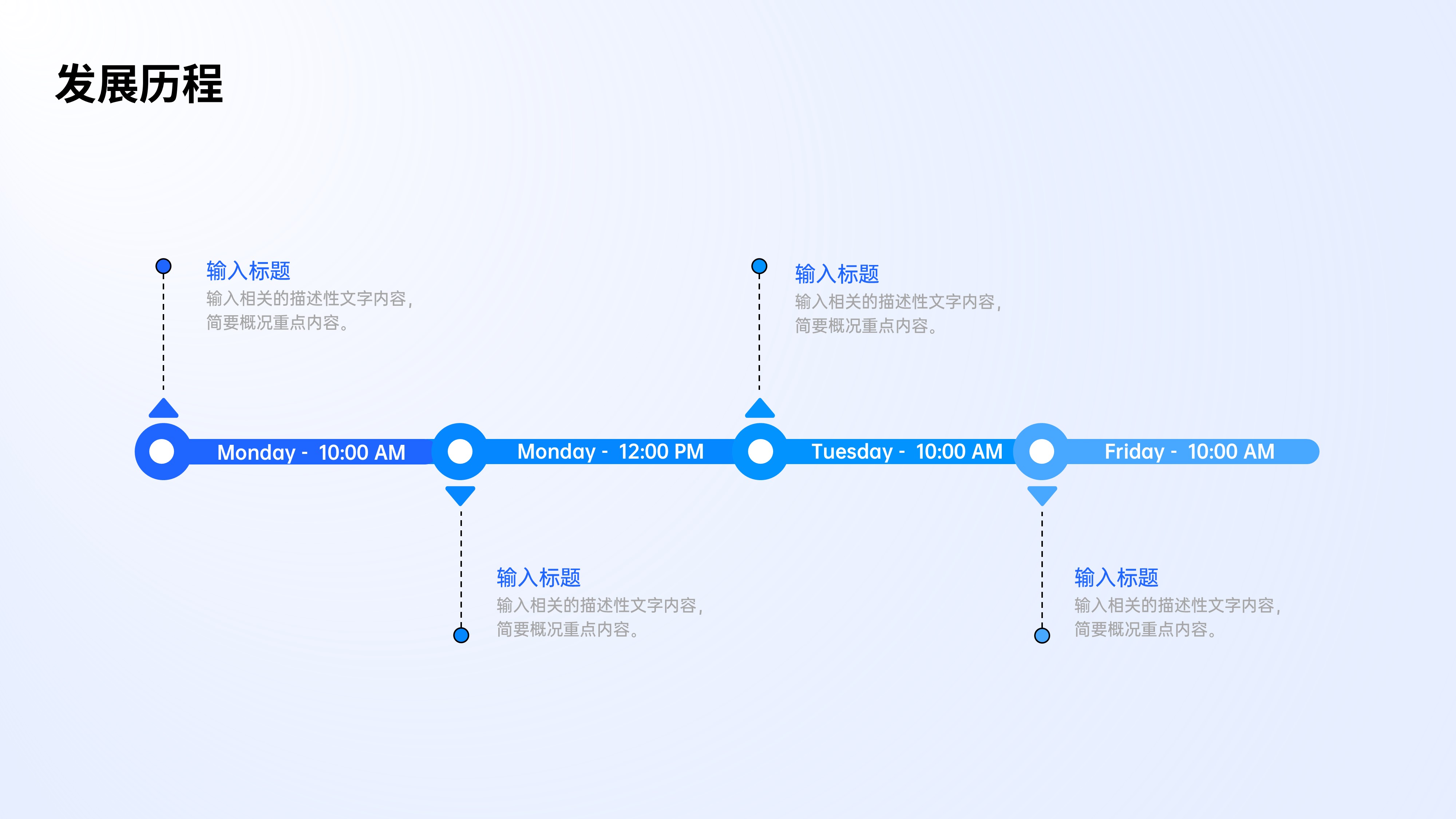 时间轴发展历程项目流程PPT模板