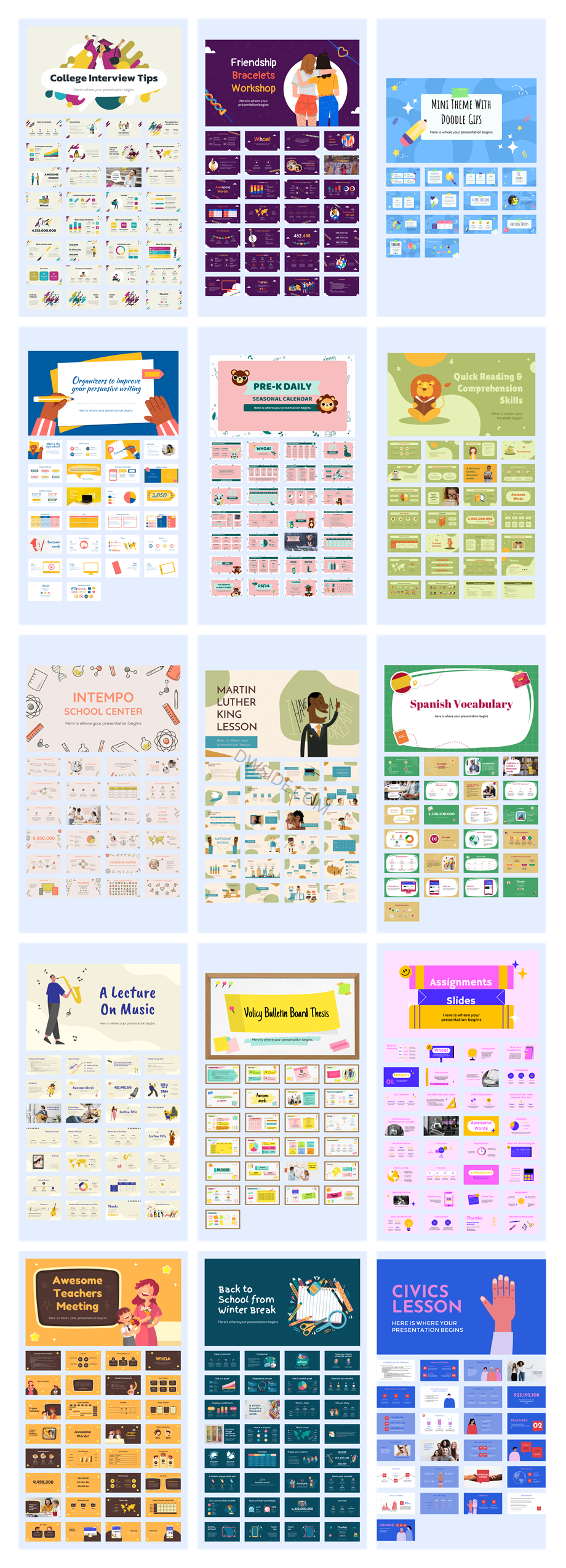 45套超萌卡通教育PPT模板，让教学/学习秒变有趣！[S34]