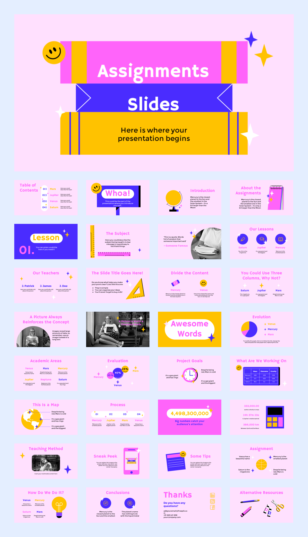 超萌卡通教育PPT模板