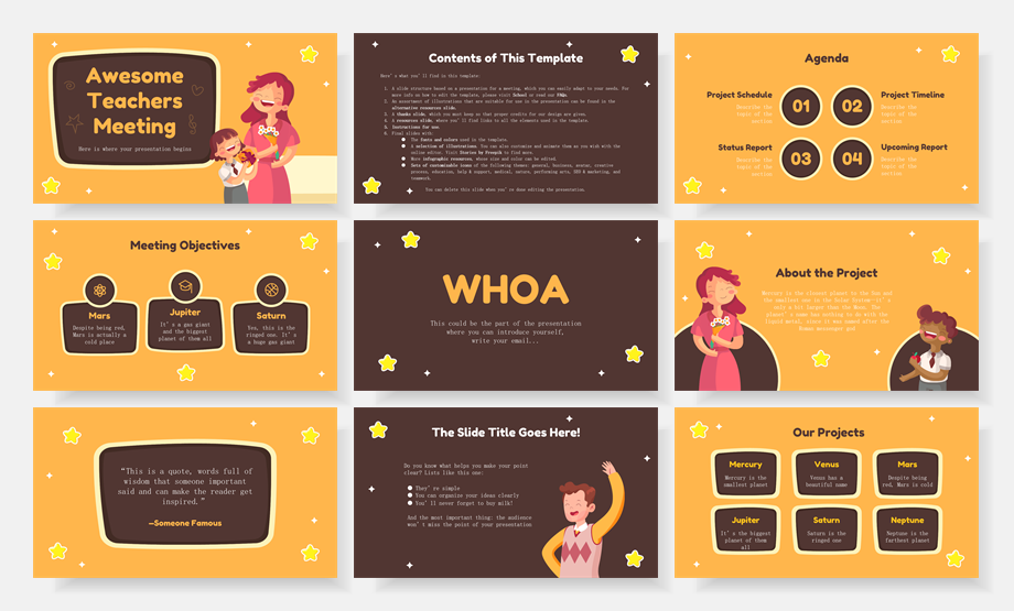 超萌卡通教育PPT模板