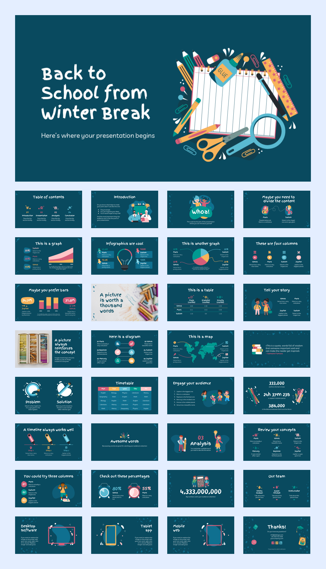 超萌卡通教育PPT模板