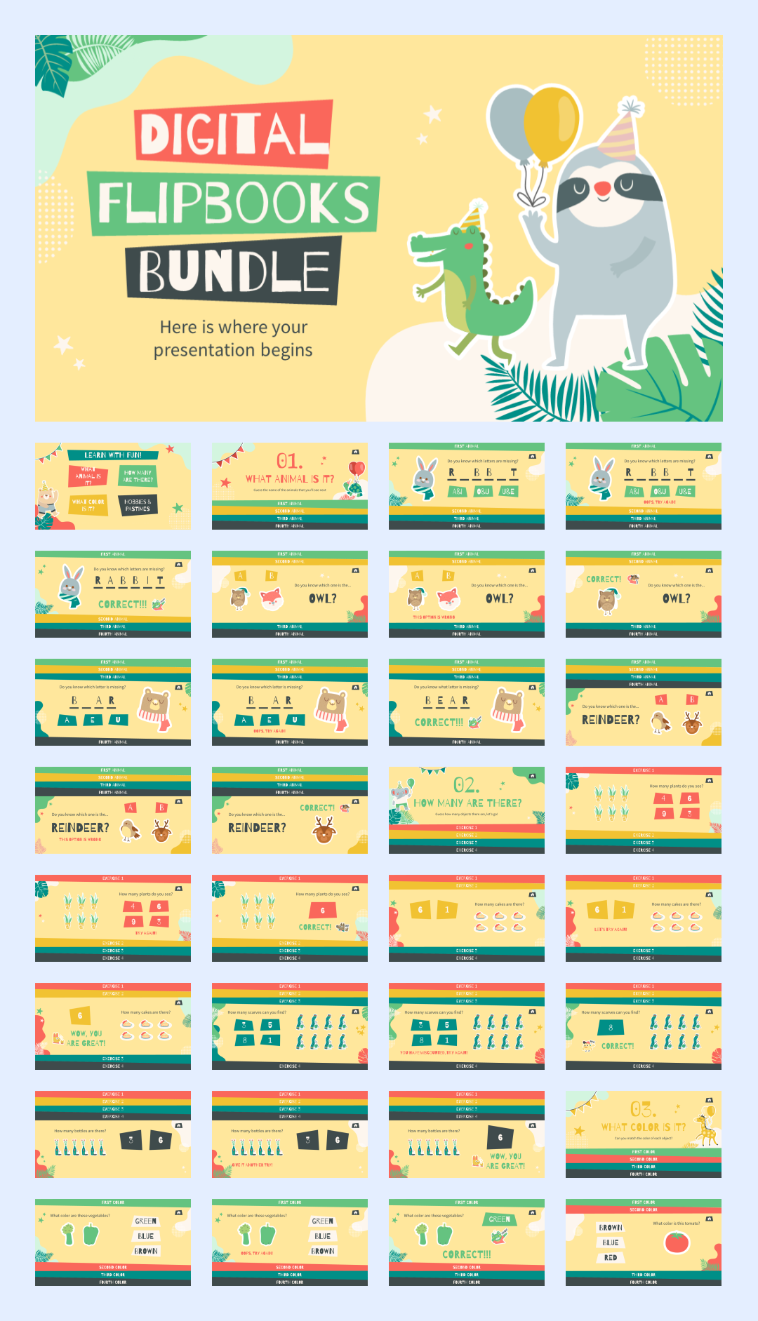 超萌卡通教育PPT模板