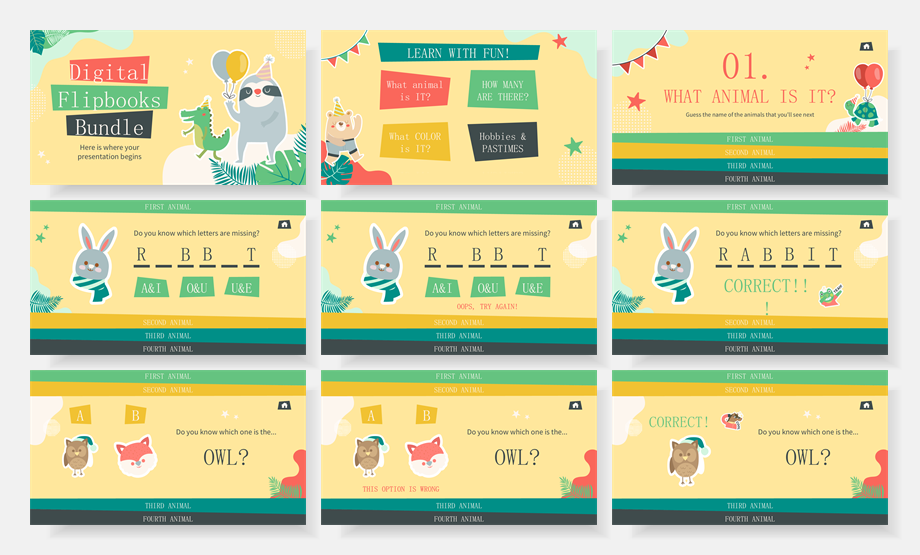 超萌卡通教育PPT模板