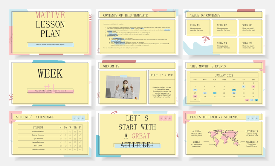 超萌卡通教育PPT模板