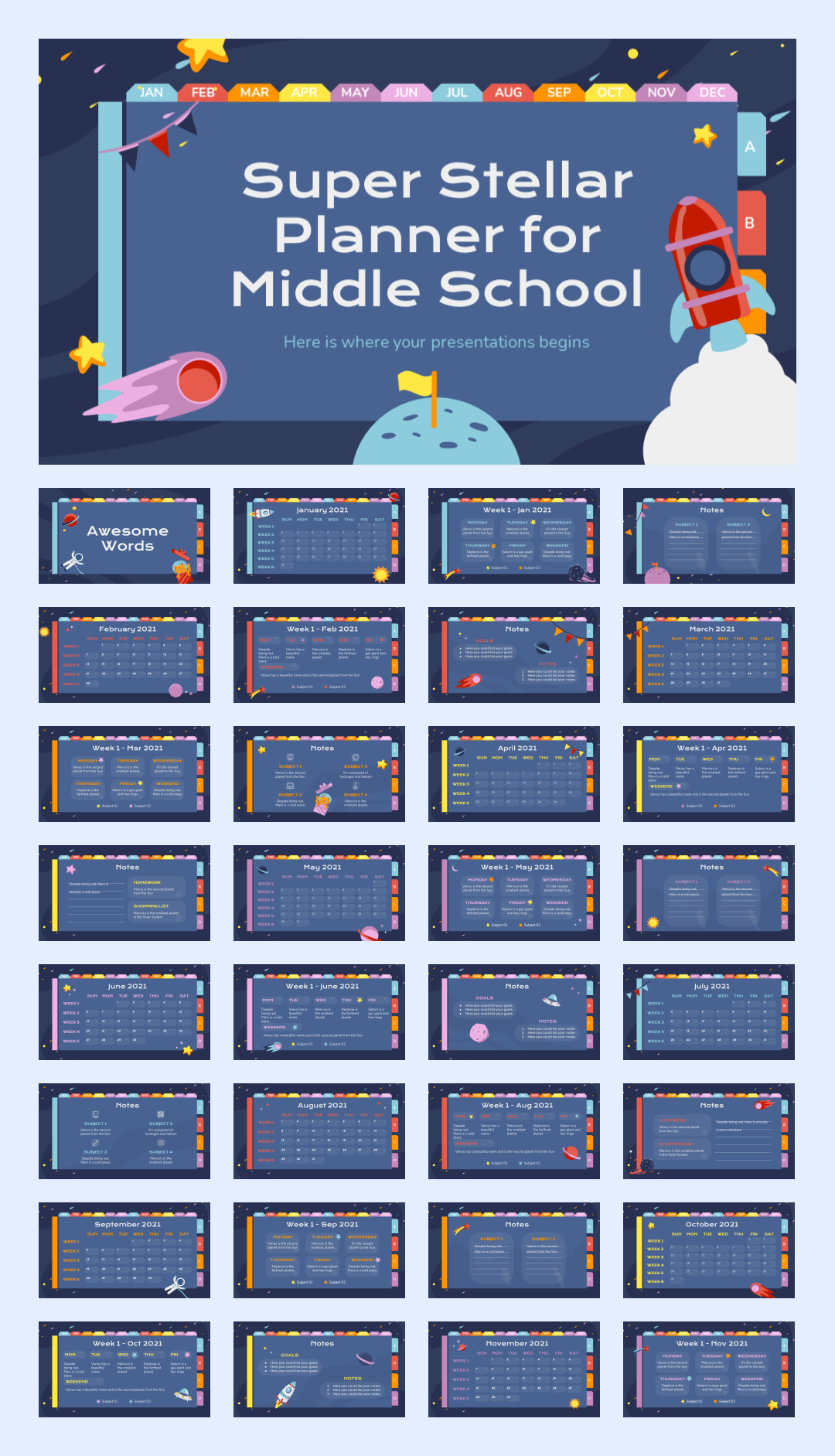 超萌卡通教育PPT模板