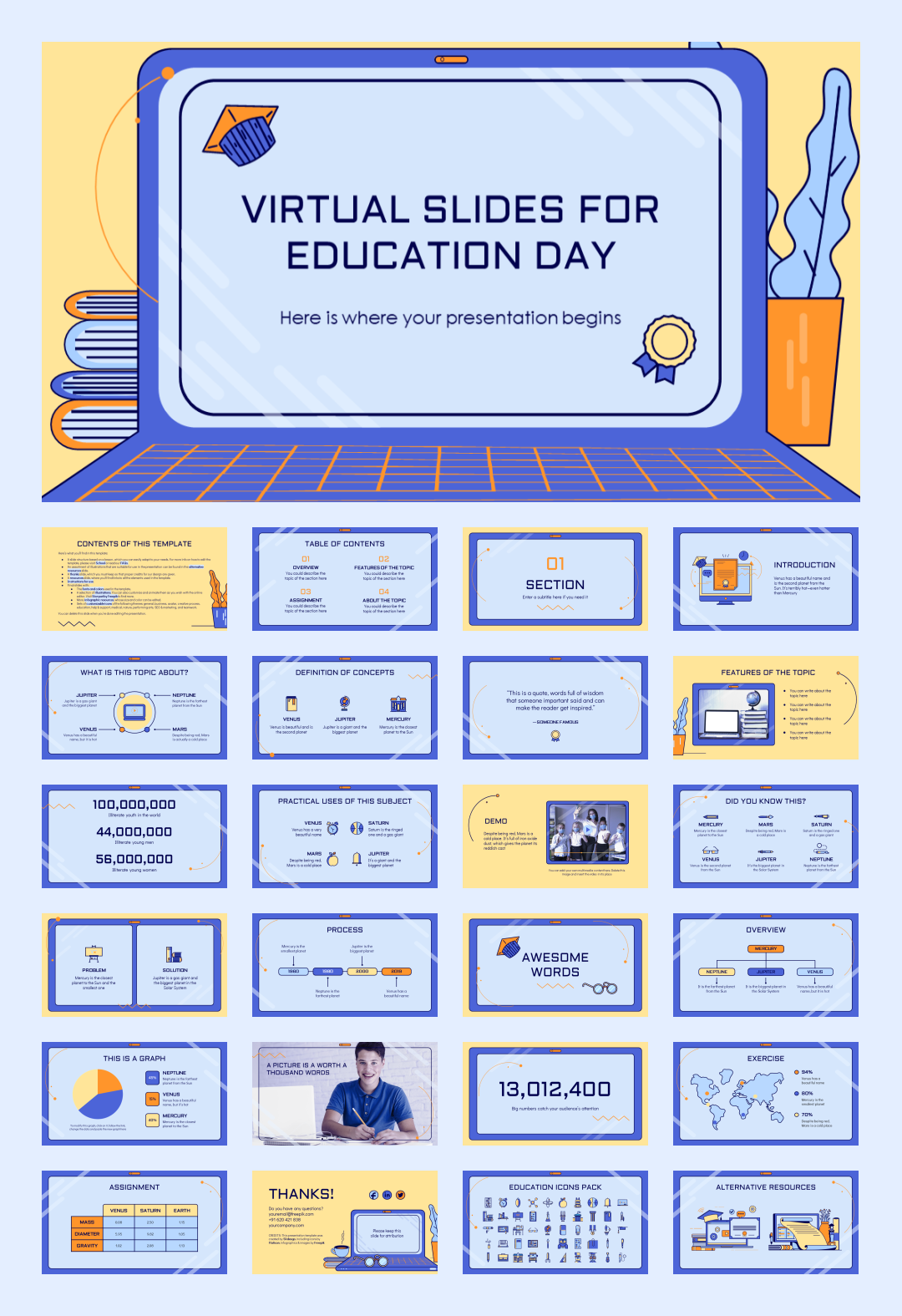 超萌卡通教育PPT模板