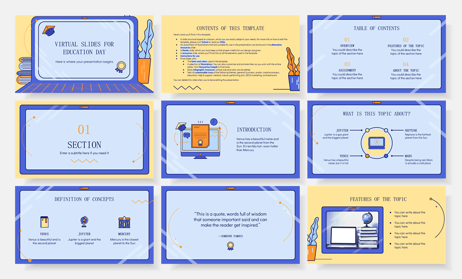 超萌卡通教育PPT模板