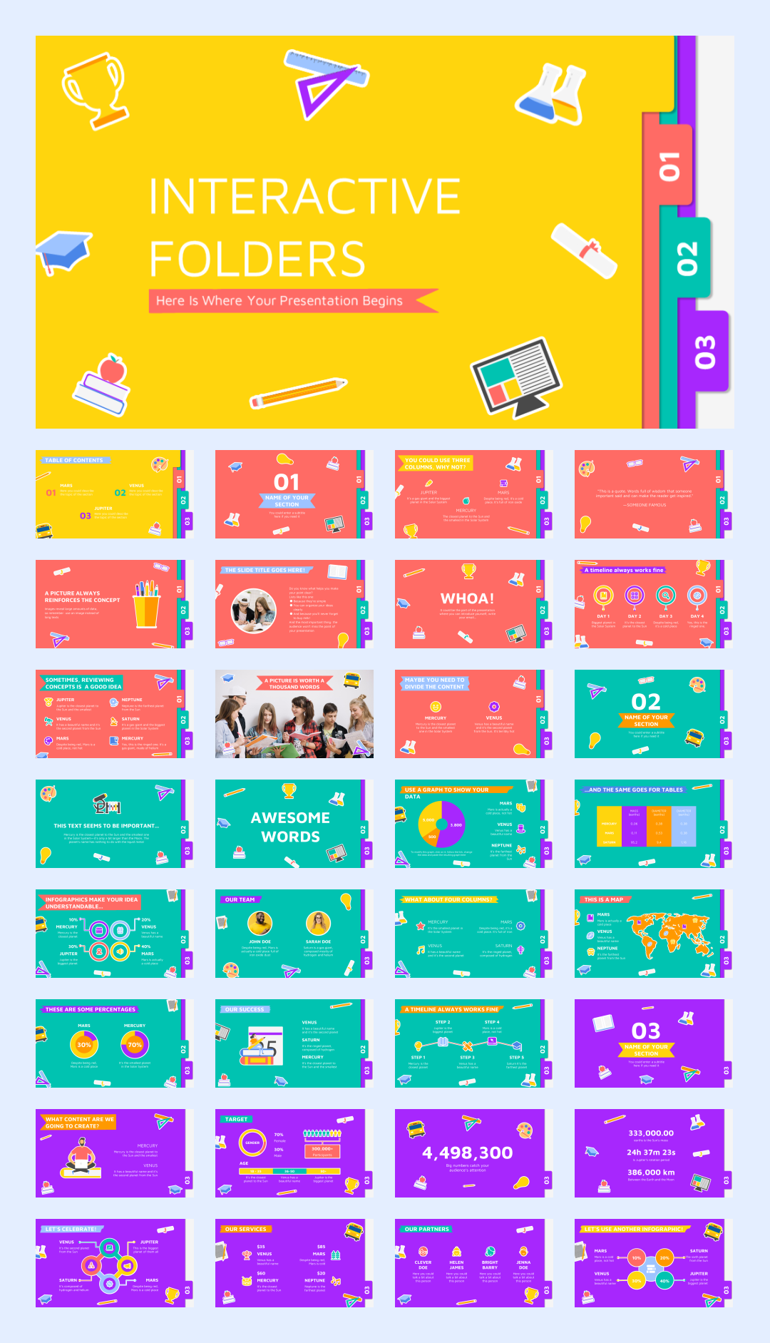 超萌卡通教育PPT模板