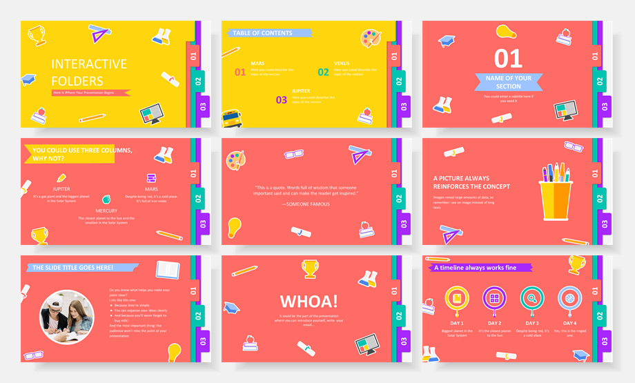 超萌卡通教育PPT模板