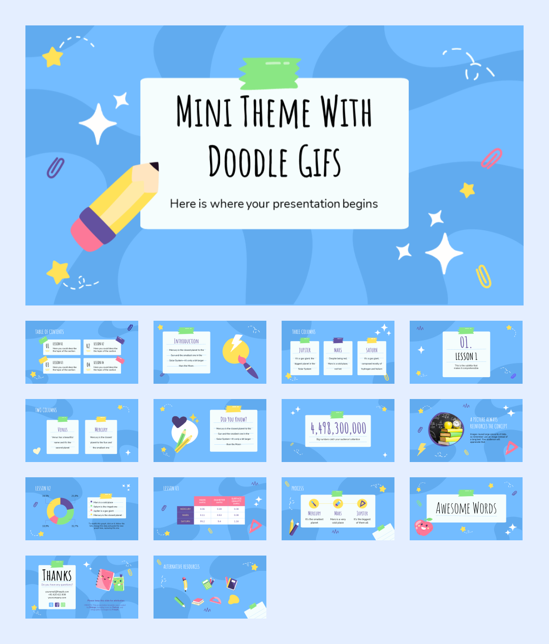 超萌卡通教育PPT模板