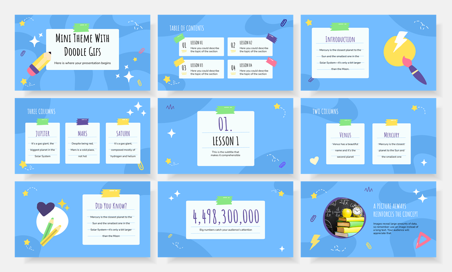 超萌卡通教育PPT模板